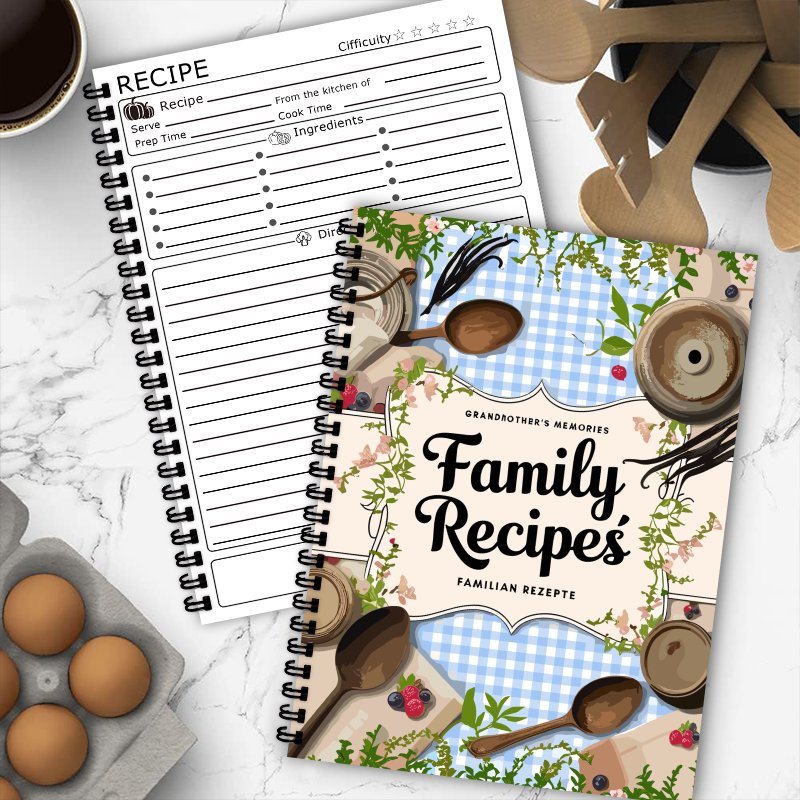 A5 Recipe Book, Blue Grid, Vin - Home Cooking Cookbook recension och pris