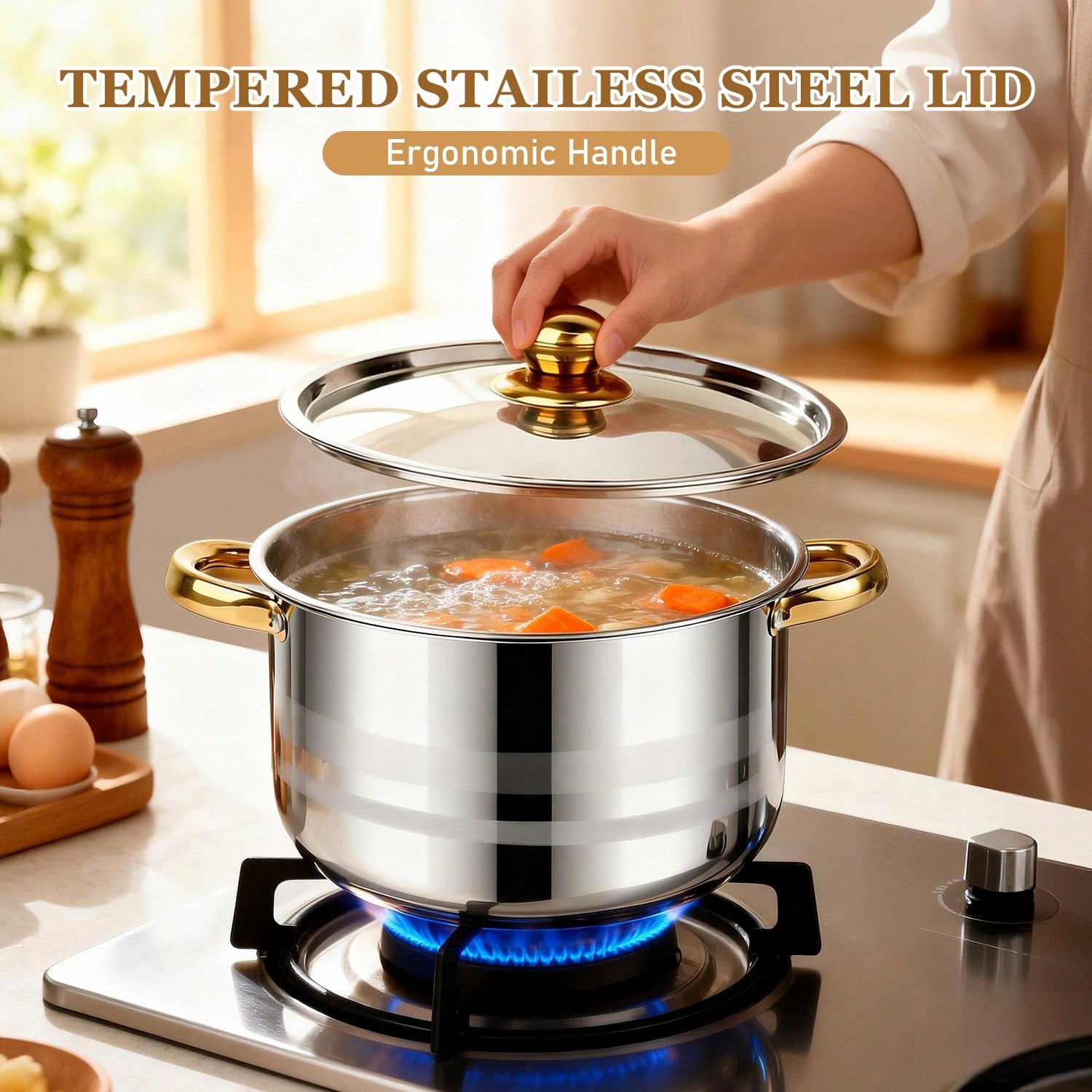 Stainless Steel Pot Set Modern - Home Cooking Cookbook recension och pris